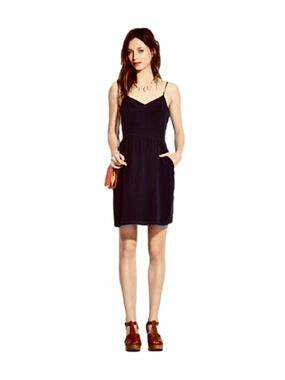 MADEWELL 100% Silk Cami Dress - Black